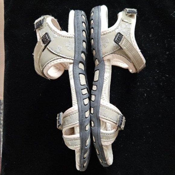 WORN ONCE! Grenier Sandals beige and olive green size 7 - Picture 2 of 6